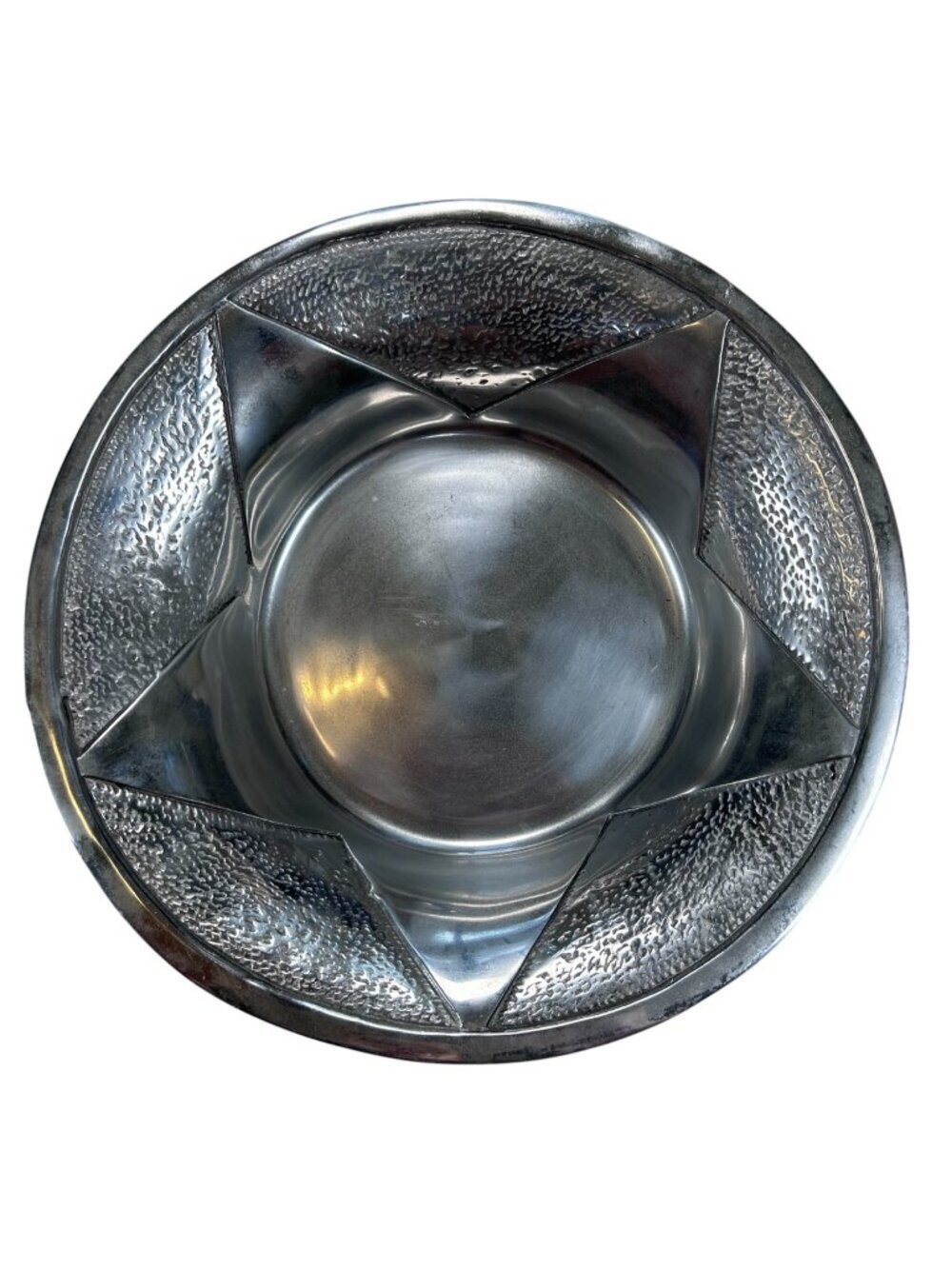 Vintage Aluminum Silver Star Bowl Serving Party Holiday Dining Patriotic
